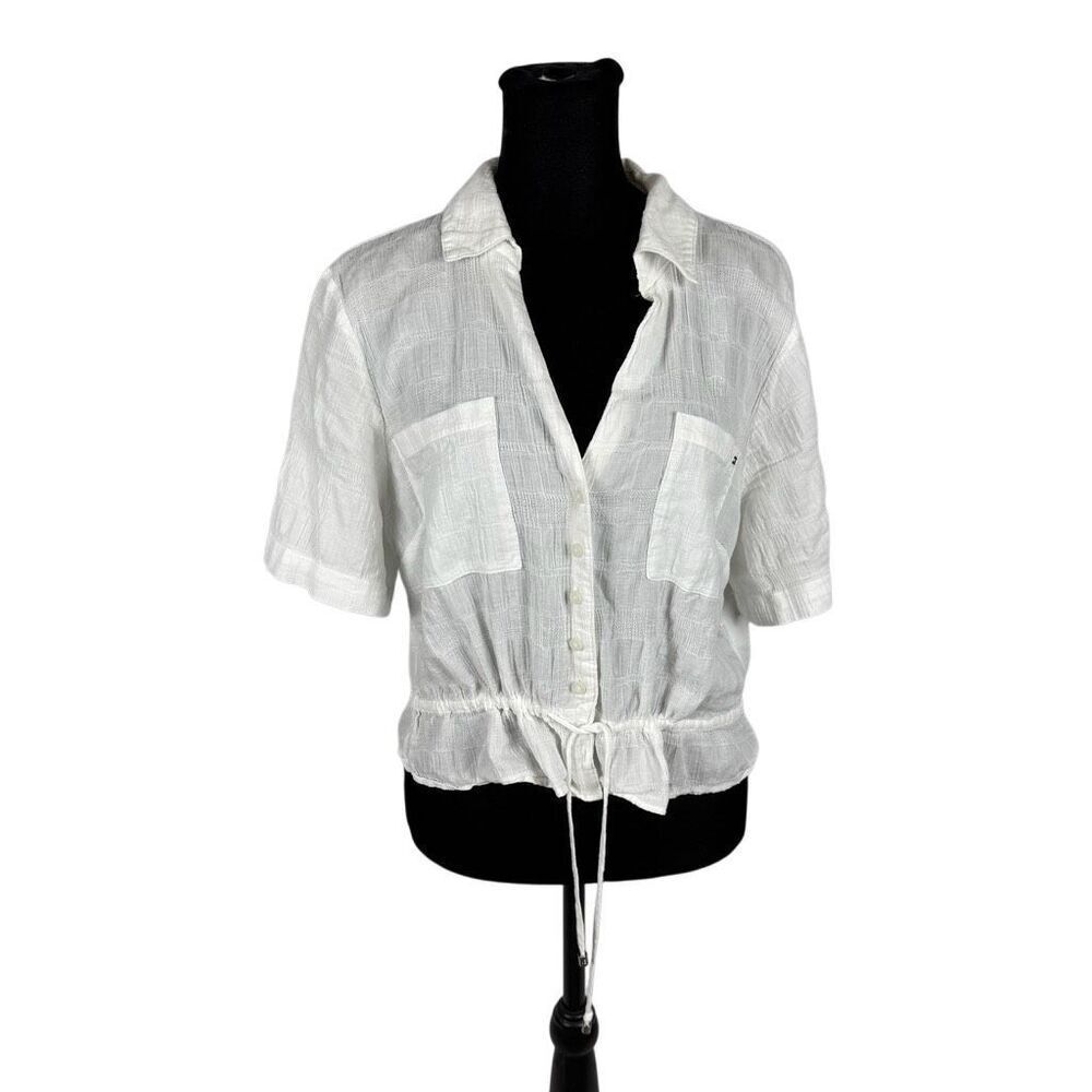 Tommy Hilfiger White Gauzy Cotton Crop Top - Women’s M